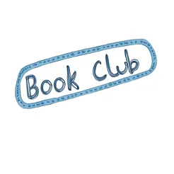Free book club clipart reading book club words in blue